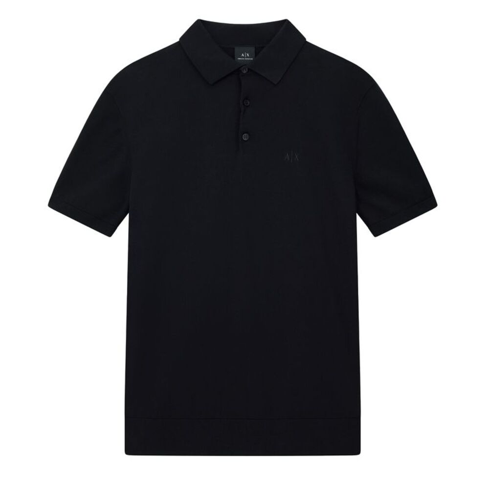 Armani Exchange Mens Knitted Polo Shirt / Black